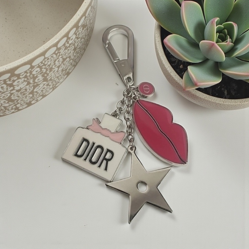 Dior Silver and red Key Holder Charm - Picture 2 of 4